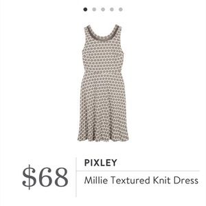 Pixley Millie Textured Gray Dress w/Sheer Accent
